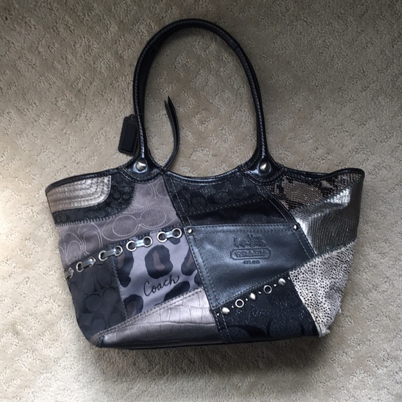 Coach Handbags - Authentic Coach black patchwork purse